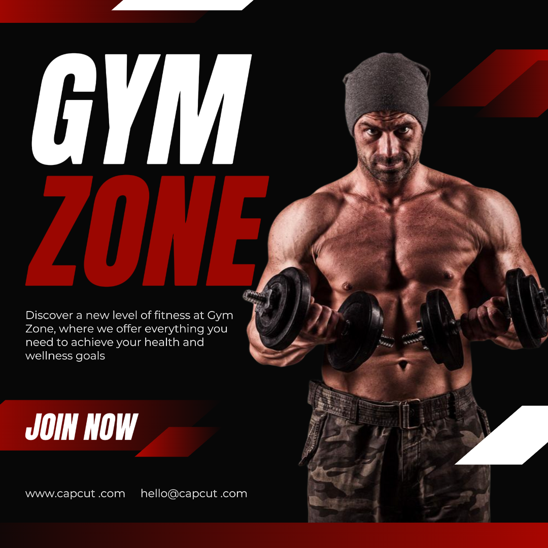 Workout and Fitness Marketing Poster Gym Zone Product Display Instgram Post Instgram Post