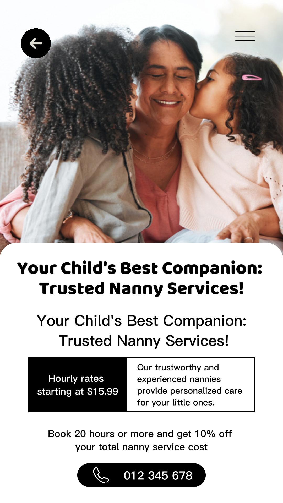 Nanny Service Instagram Story with Image Minimalis