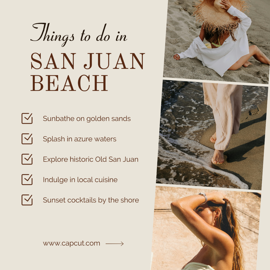 Póster creativo de viaje Publico en Instagram Cosas que hacer en la playa Lista