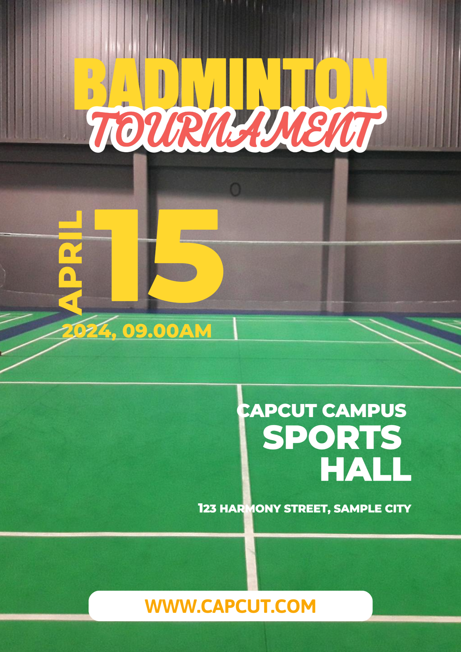 Non-marketing Campus Poster badminton tournament