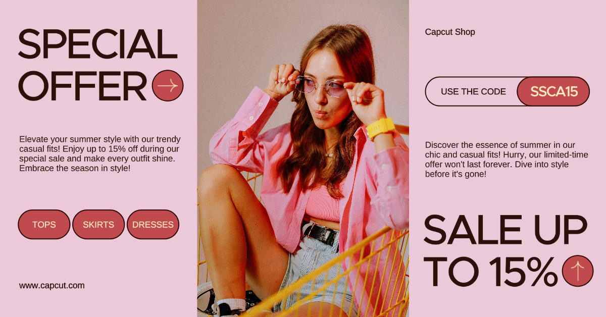 Anuncios de Facebook Cartel de marketing y pancartas Ropa y zapatos Anuncio de la aplicación de Facebook Pink Brown