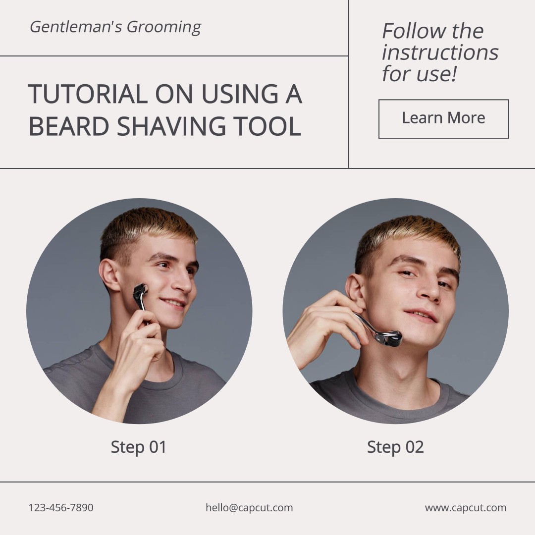 Herramienta De Afeitado De Barba Usando Tutorial Publicación De Instagram
