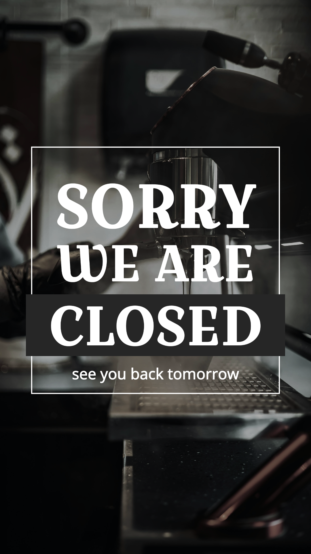 Affiche de marketing d'entreprise et de bureau annonce de fermeture du magasin tiktok