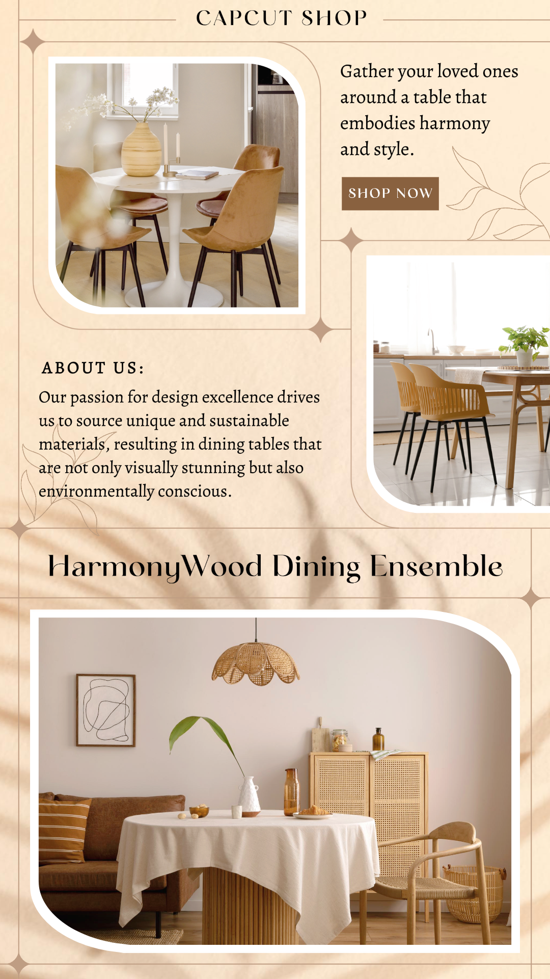 Household Accessories and Furniture Marketing Poster Dining Table Display Instagram Story