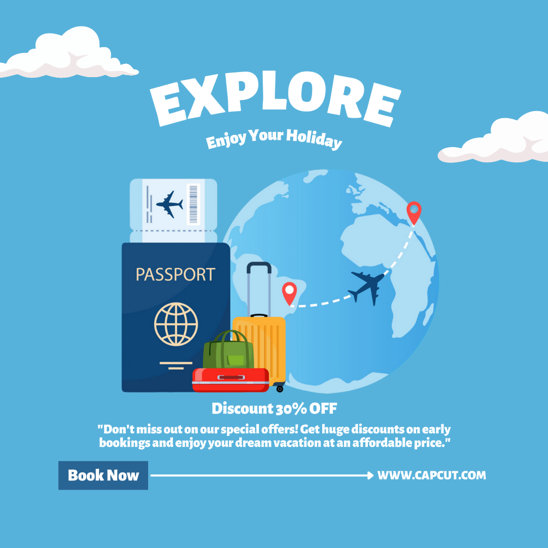 Travel Instagram Post Jelajahi Liburan Anda