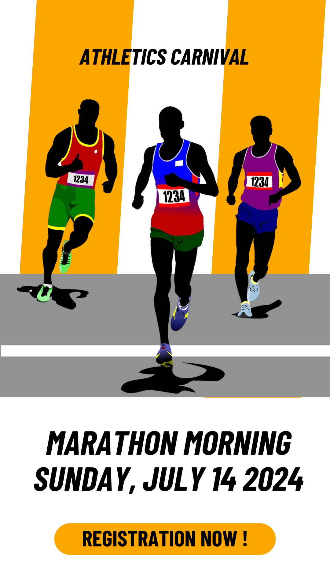 Deportes y partido atletismo carnaval cartel creativo ig historia ilustración