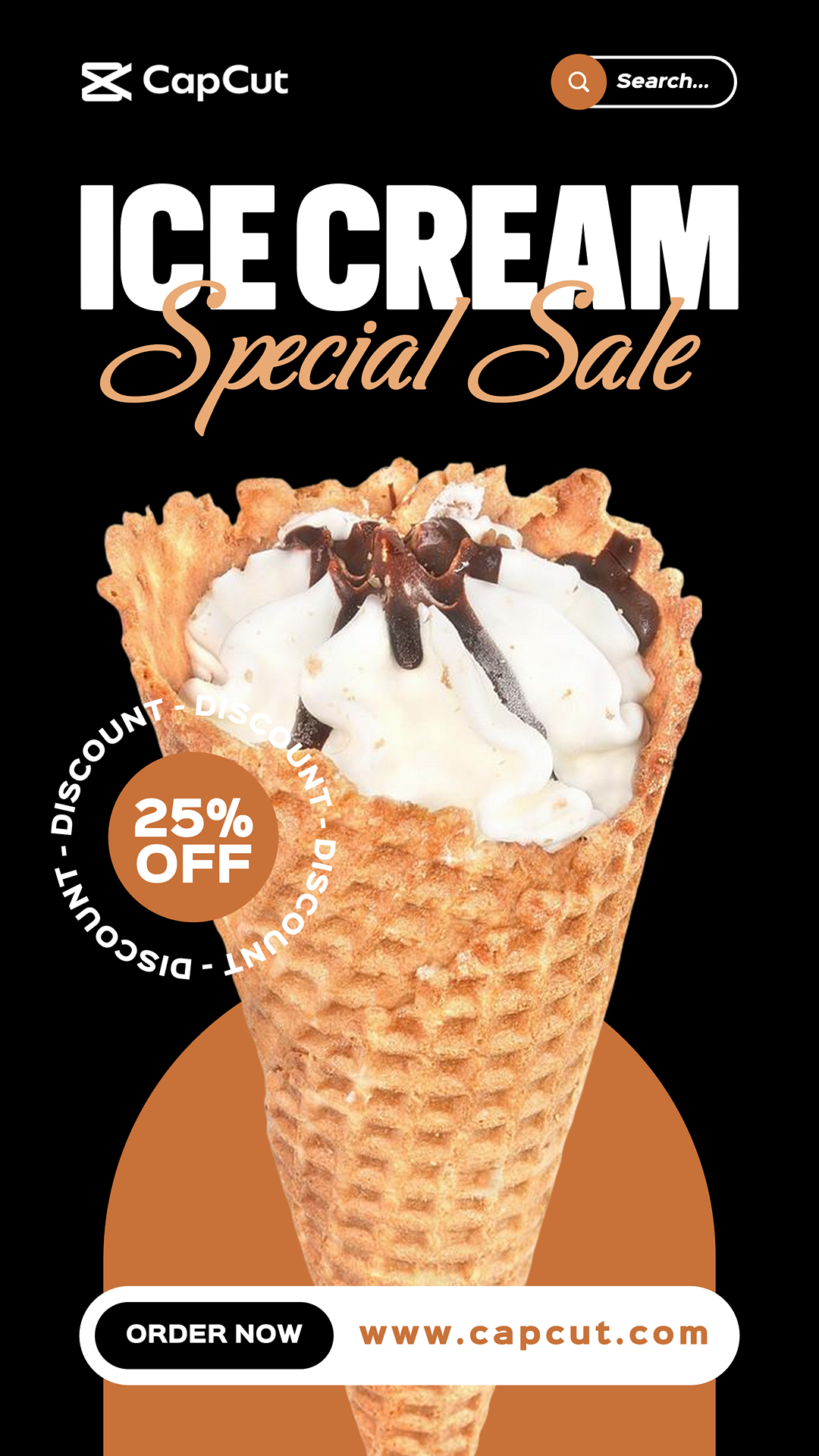 Lebensmittel Marketing Poster Eiscreme Promotion Instagram Story