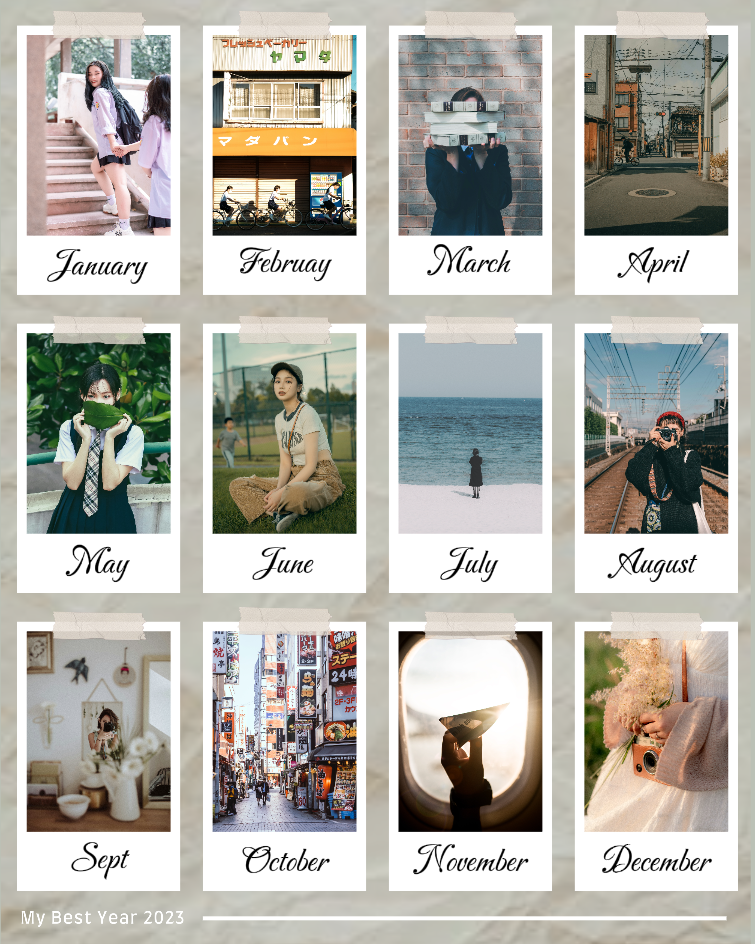 Non-Marketing Personal Sharing Photo Collage In A year