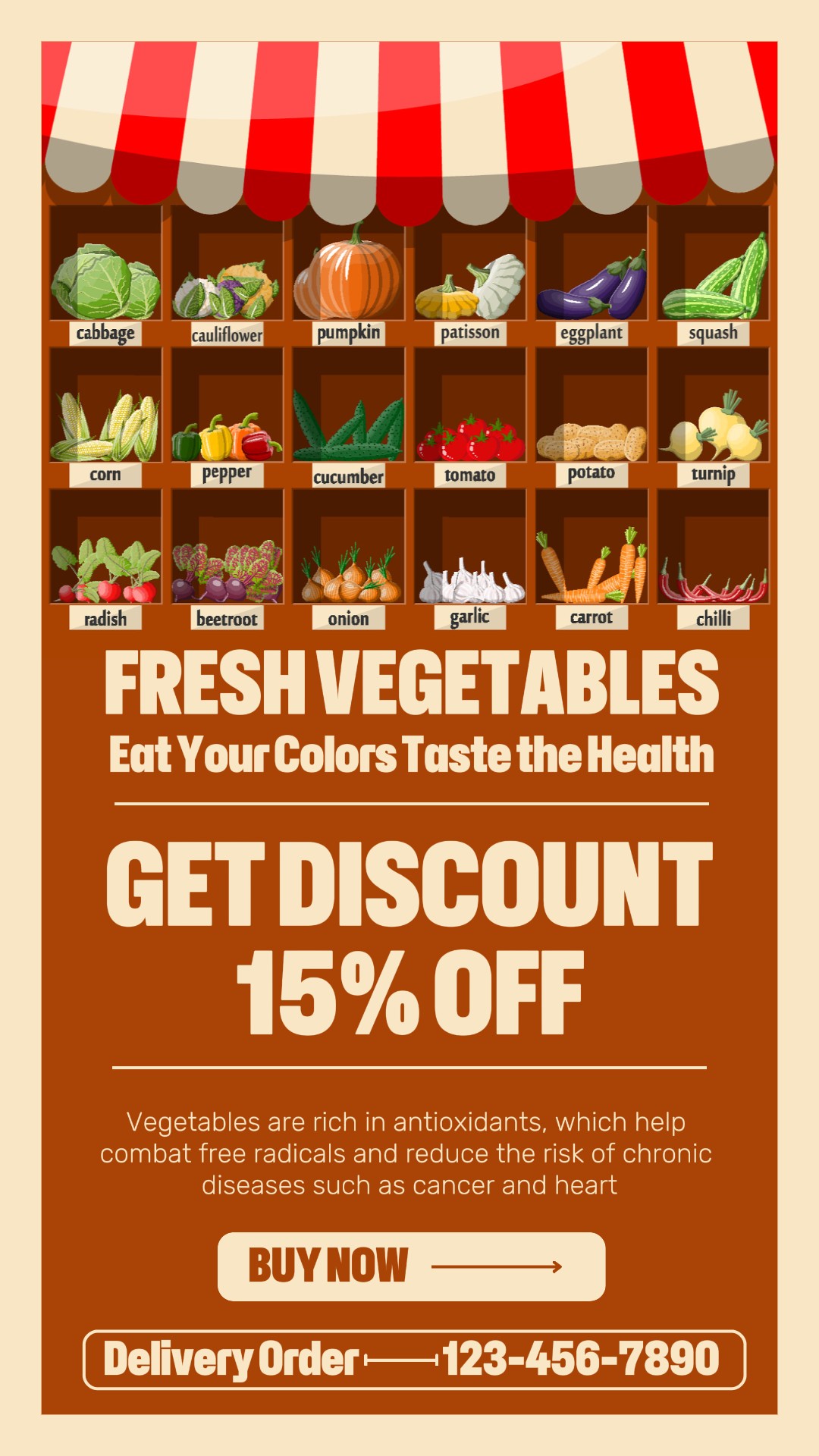 Alimentos Vegetais Frescos Desconto Instagram Story