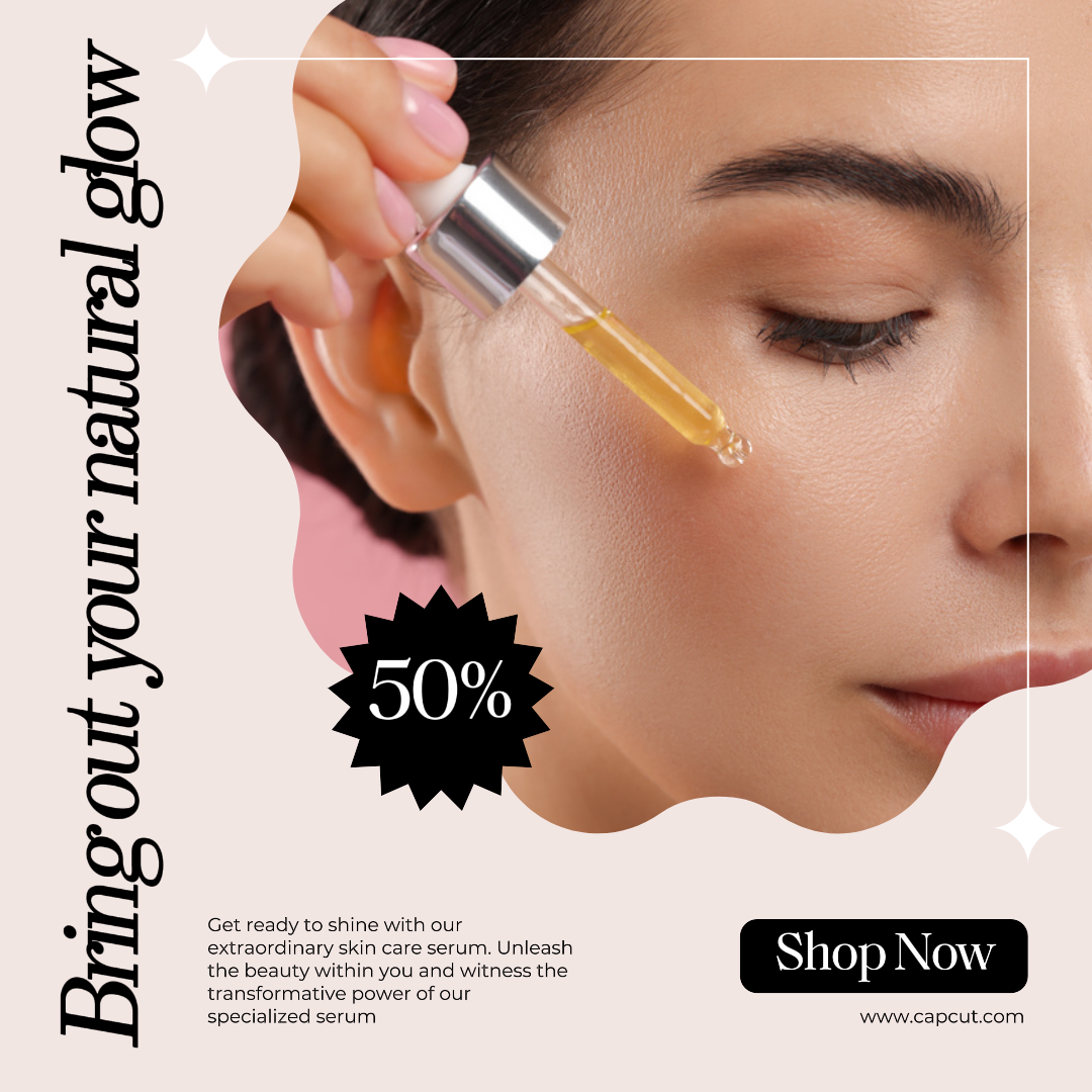 Beauty Care Marketing Poster Hautpflege Serum Verkauf Instagram Post