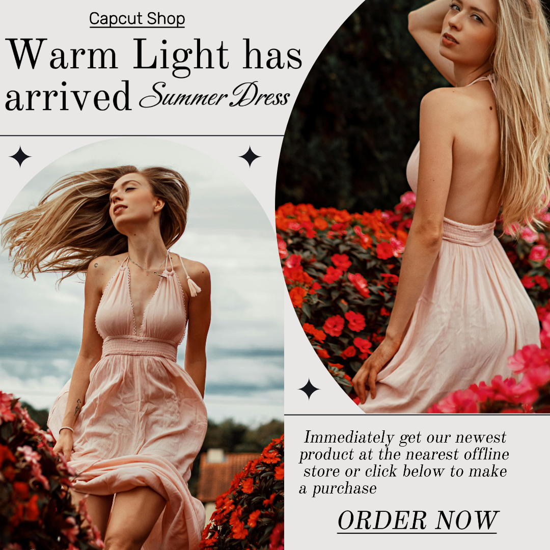 Marketing Vêtements Promotion Instagram Potrait Robe rose tendre