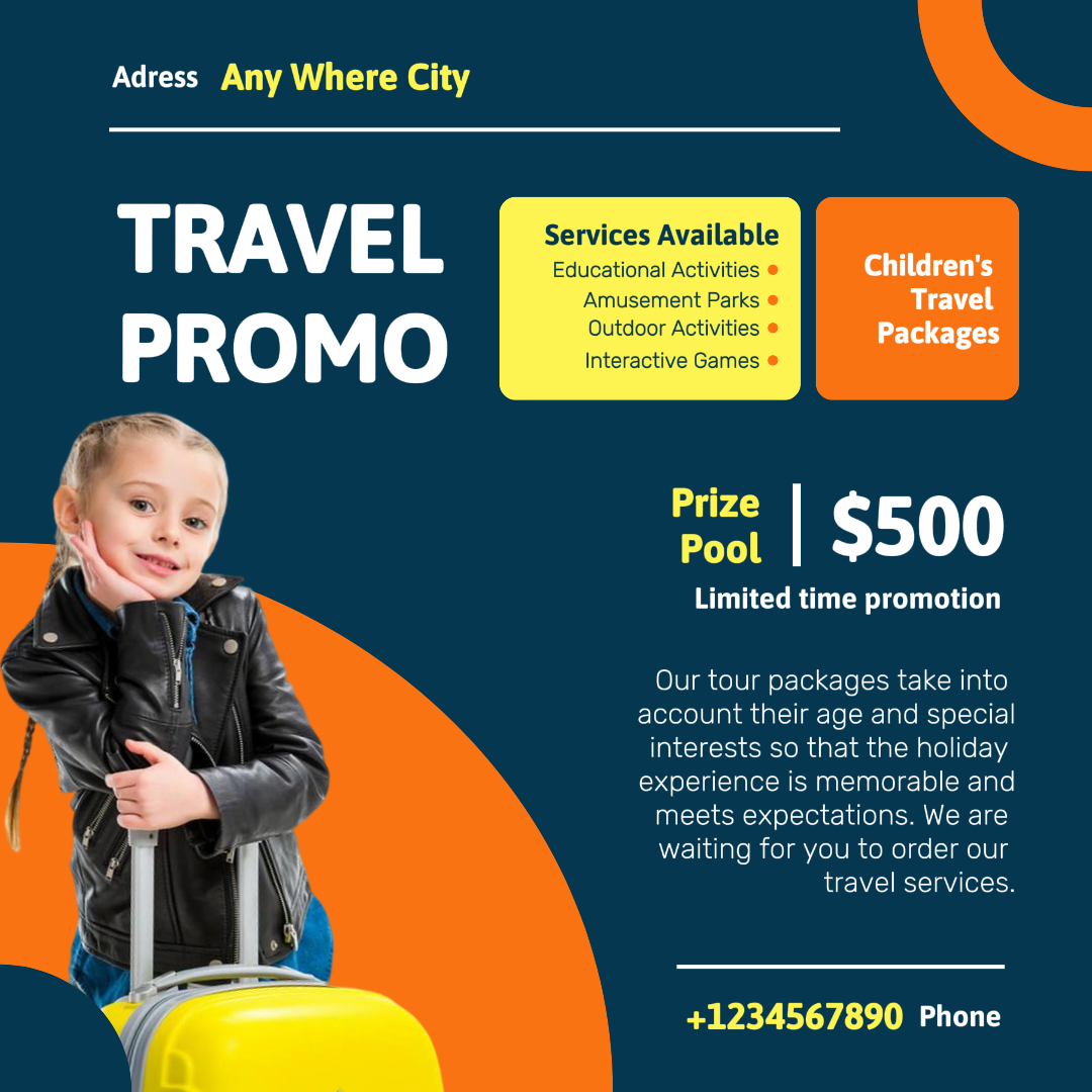 Promo de voyage Instagram Post Kids Cute