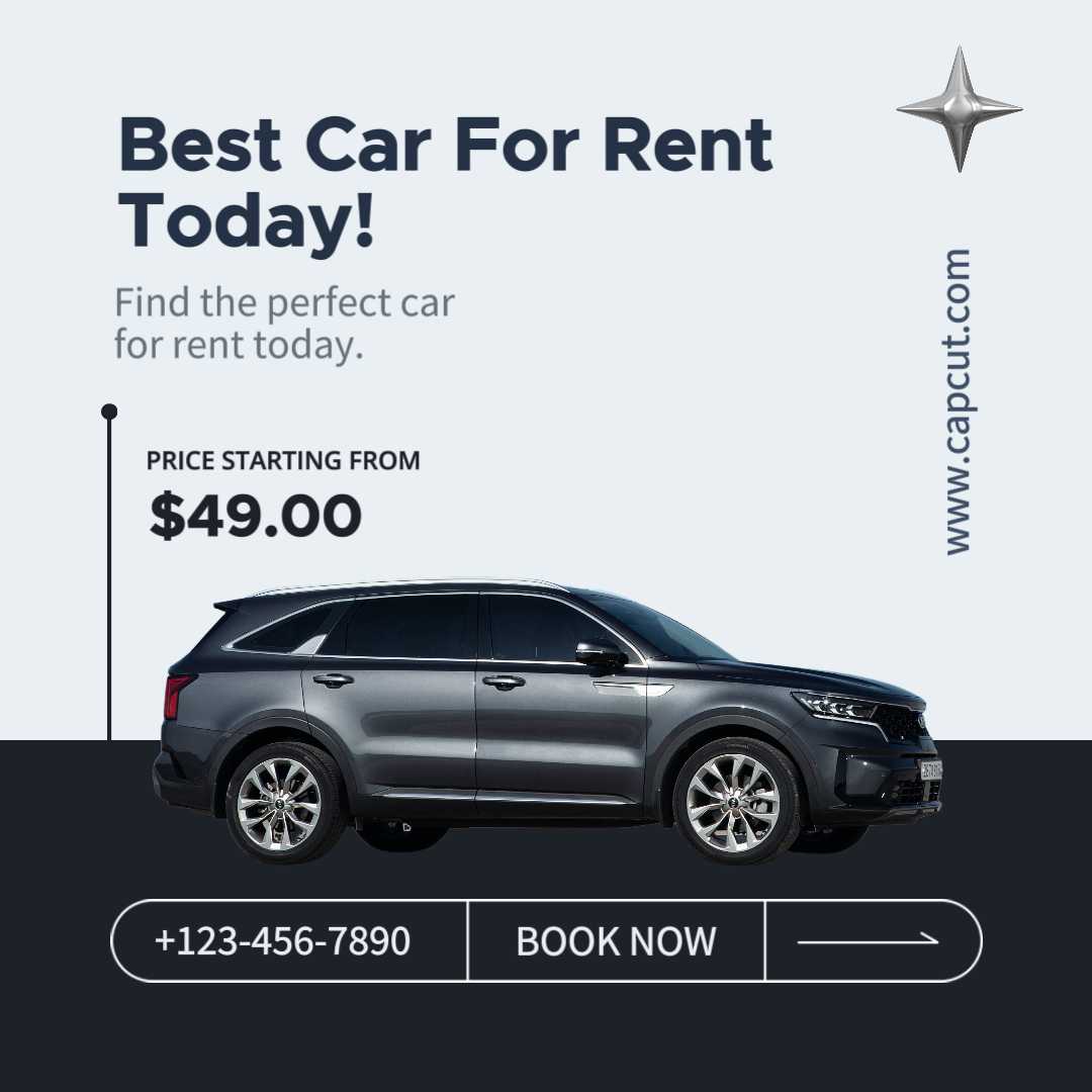 Autos und Autoparts Rent Car Instagram Post