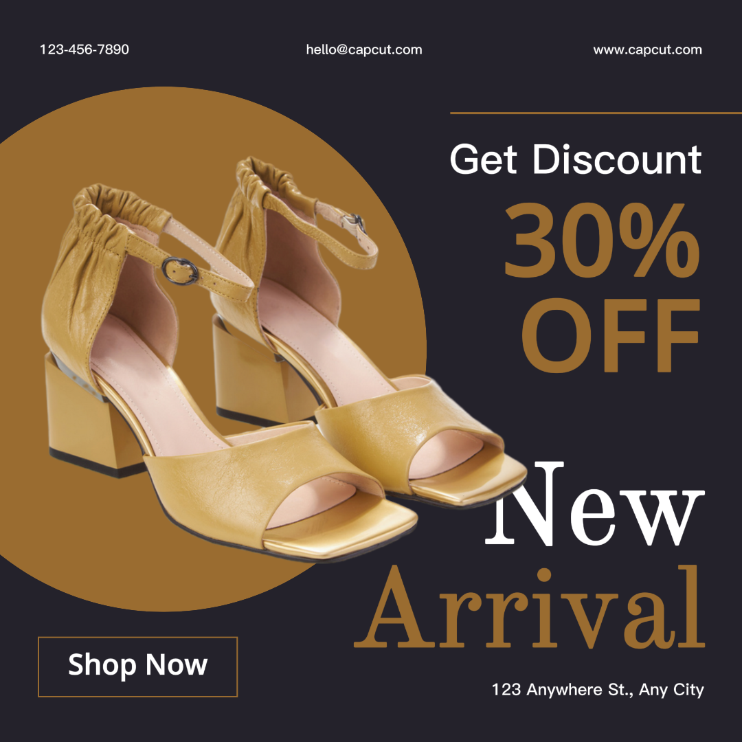Woman Shoes Promo Instagram Post Brown Modern