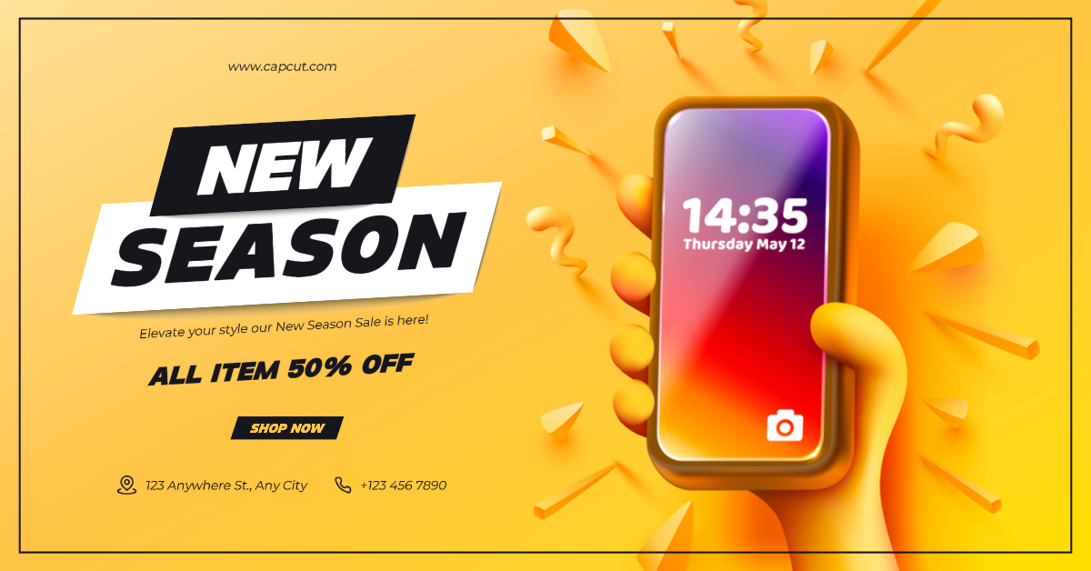 Facebook Ads Marketing New Season Promotion Yellow Style | Redação Publicitária