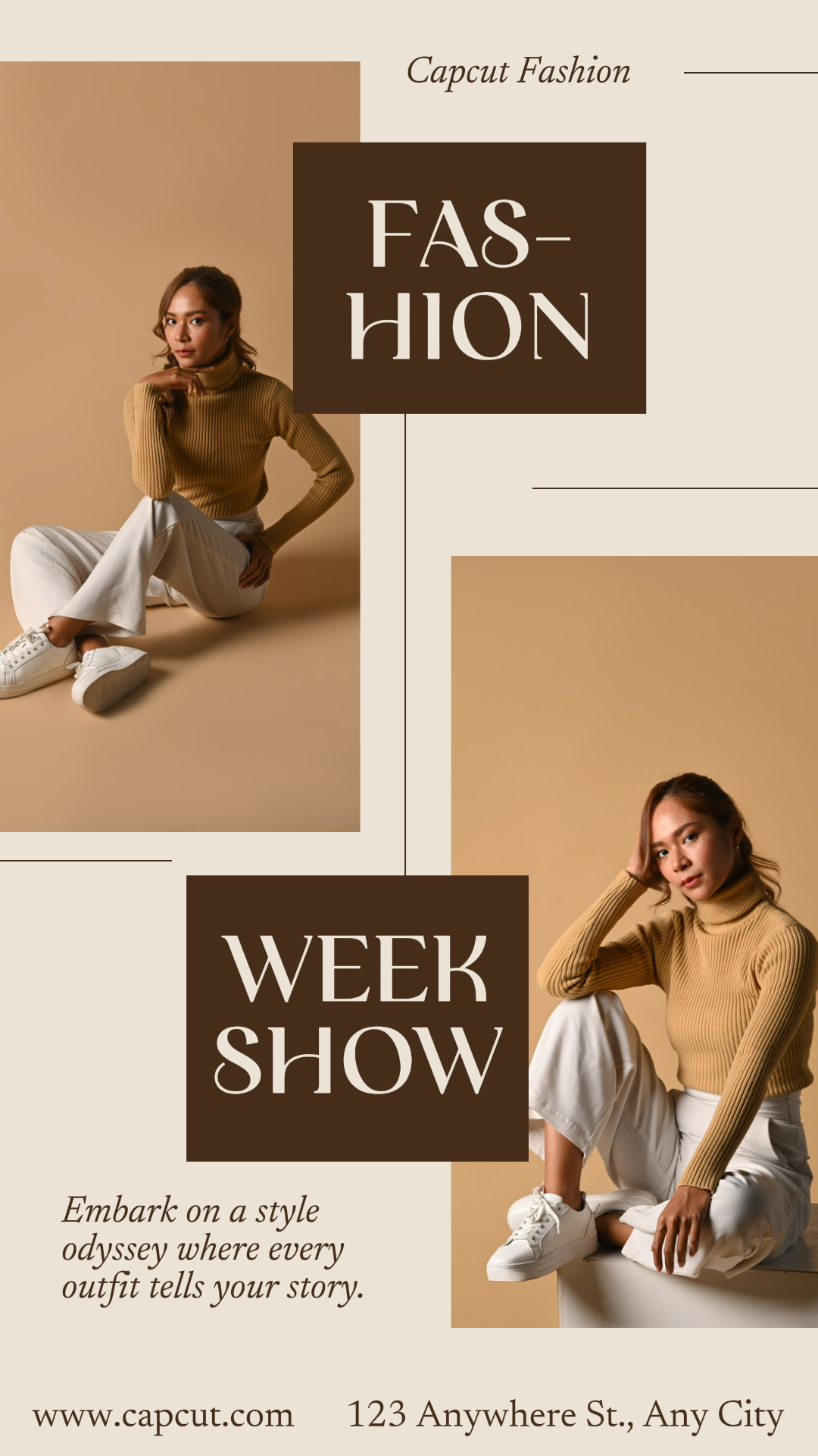 Brown Minimalist Fashion Week Promotion