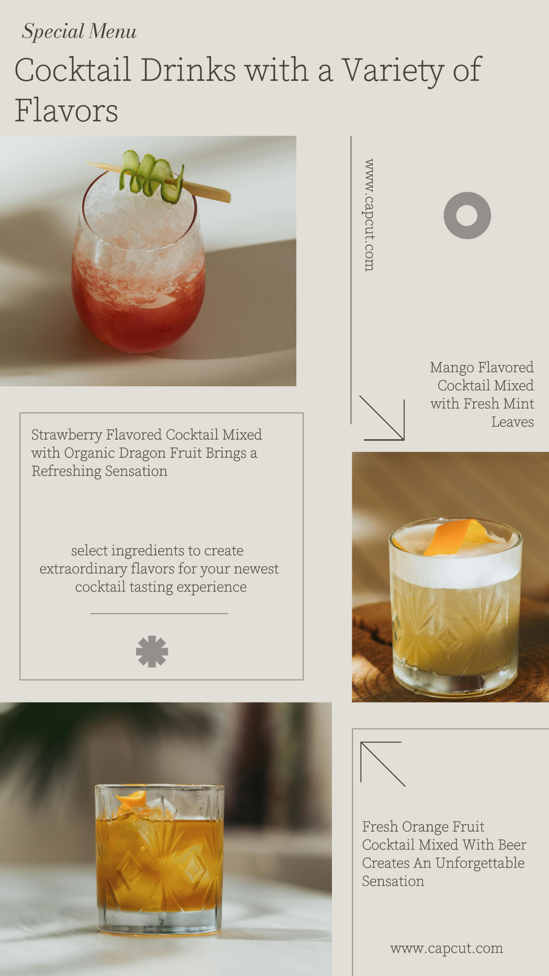 Comercialización Menú de Alimentos y Bebidas Menú de Bebidas Especiales Historia de Instagram