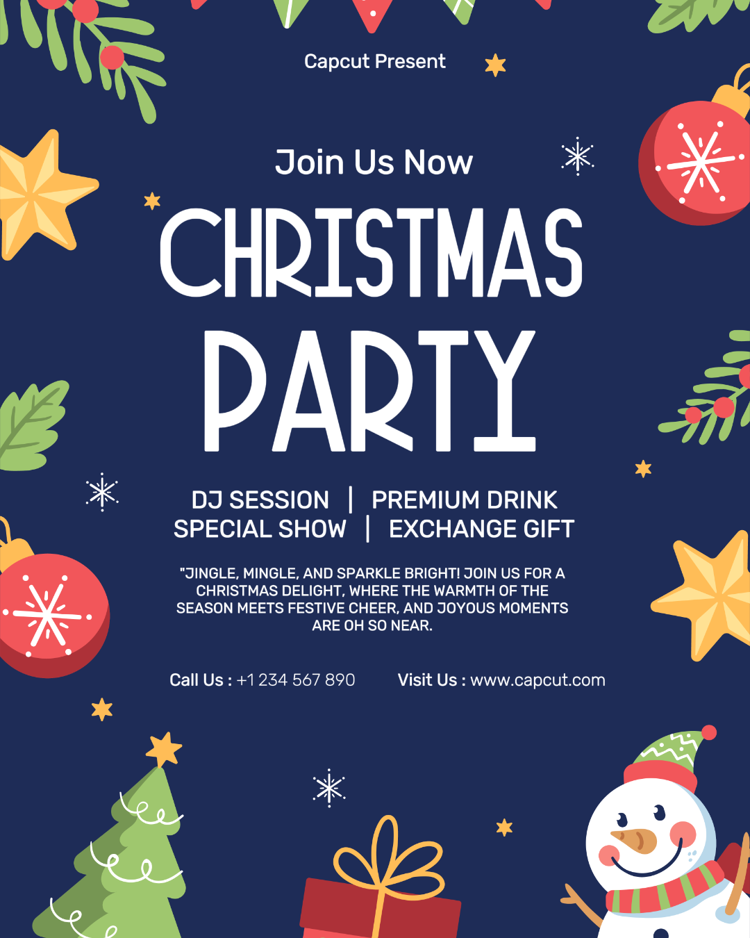 Fiesta de Navidad Publicación de Instagram