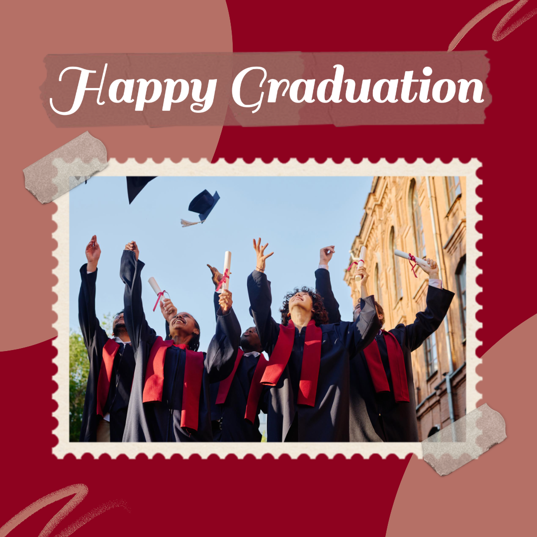 졸업 시즌 - 크리에이티브 포스터 행복한 졸업 인스타그램 게시물