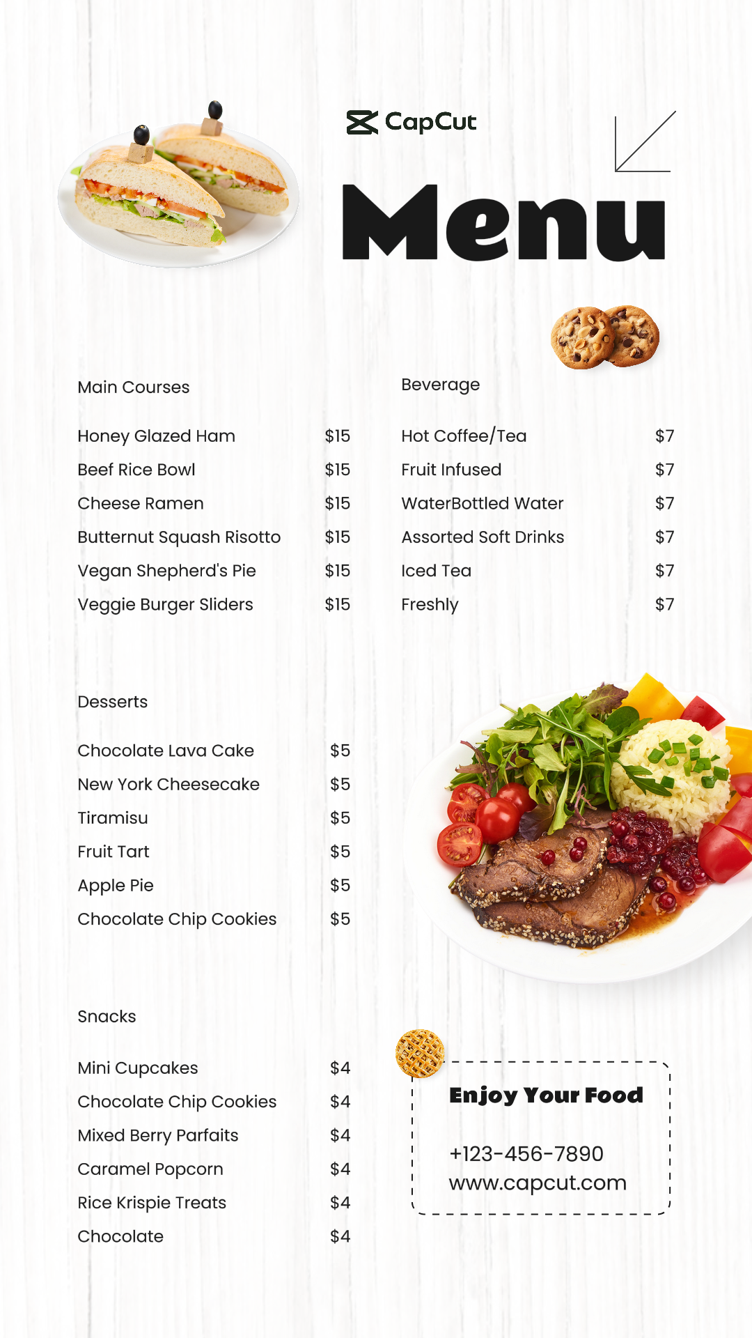 Food and Beverage Menu Instagram Story