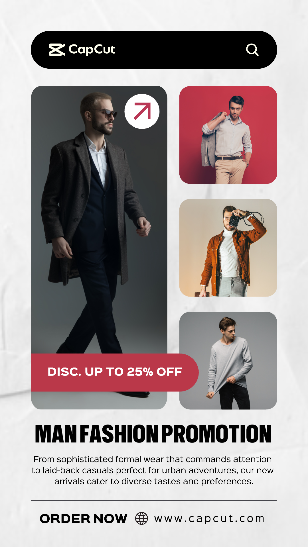 4 Multi-product Image + Men's Clothes Promotion UI Style