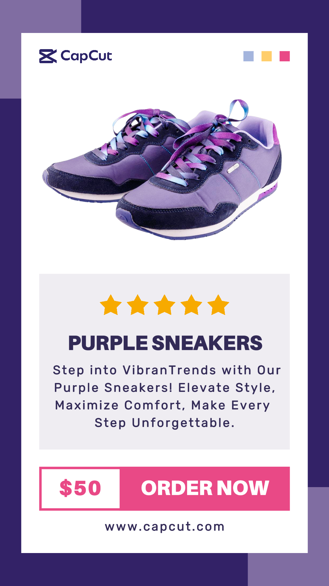 Purple Sneakers Promotion Instagram Story
