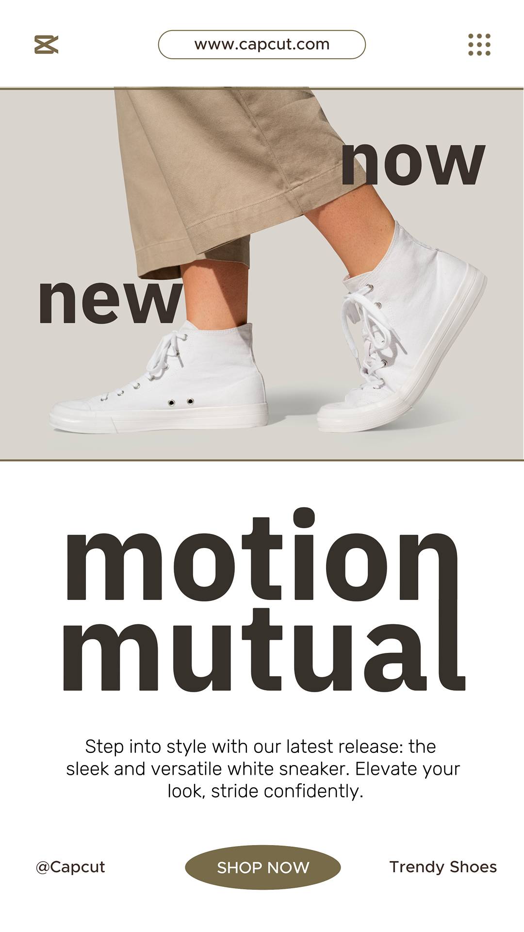 Kleidung und Schuhe Marketing Poster Neue Ankunft Instagram Story Ui Style