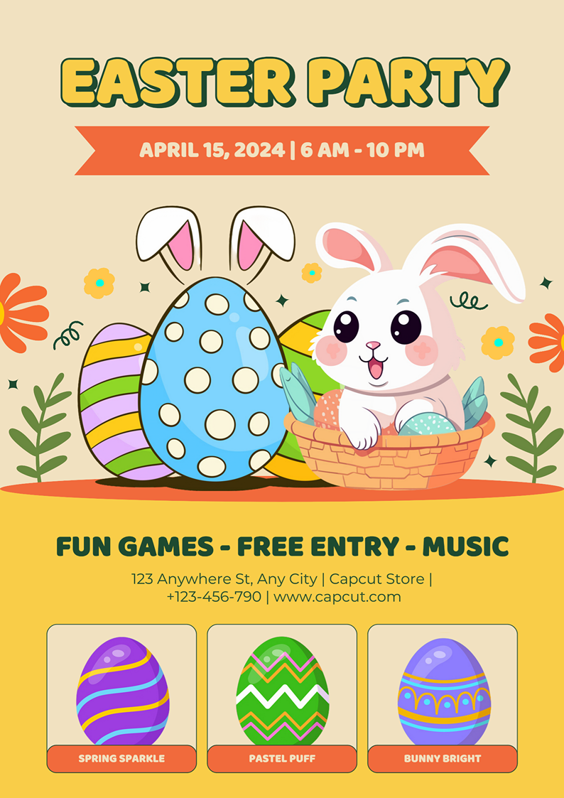 Happy Easter Egg Hunt Flyer 