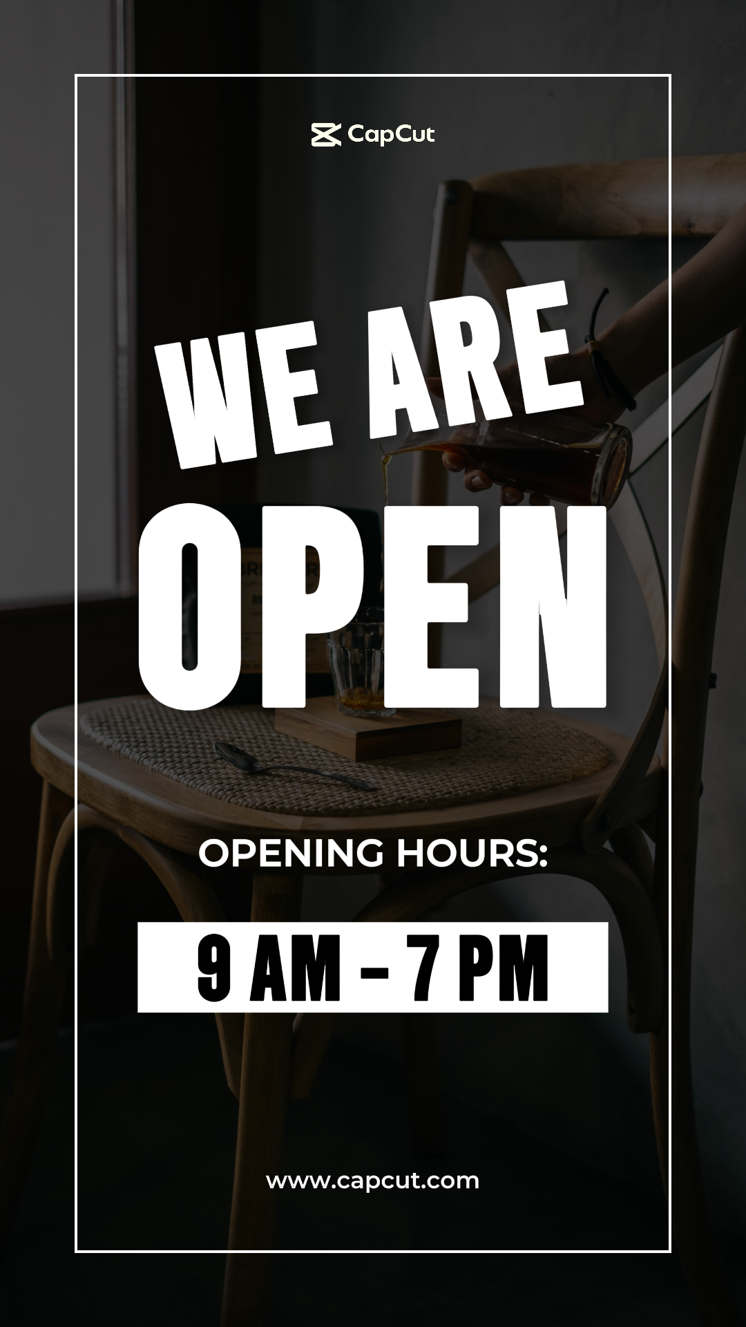 Business and Office Creative Poster Instagram Story We Are Open Black and White