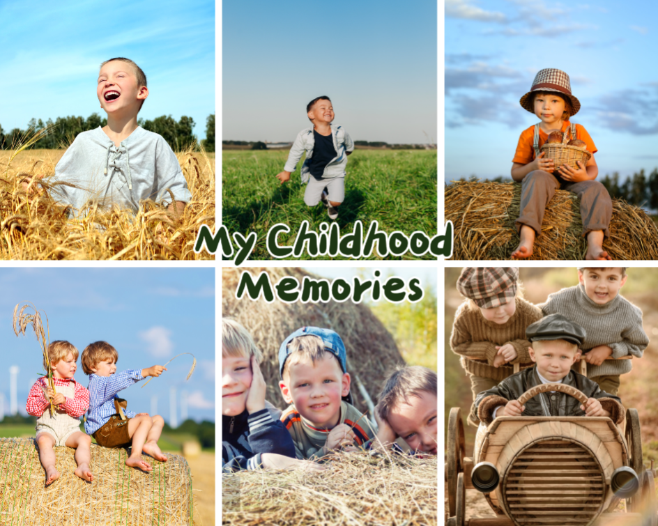 Collage de photos non marketing Mes souvenirs d'enfance 