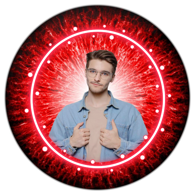 Non-marketing instagram photo profile man with red circle frame