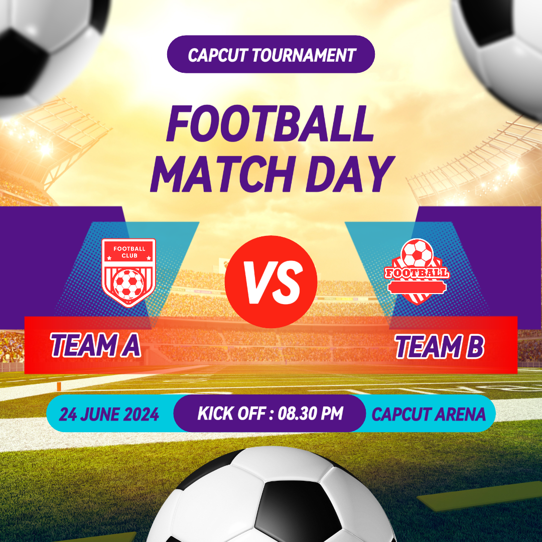 FOOTBALL MATCHDAY INSTAGRAM POST PURPLE MODERN