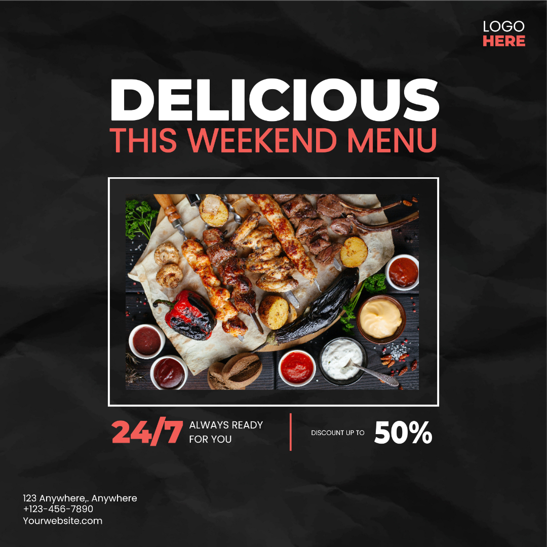 Ce week-end Menu Instagram Post