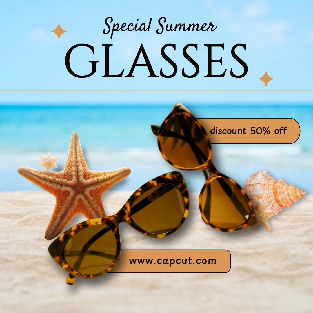 Bijoux et accessoires lunettes d'été spéciales post instagram noir et orange