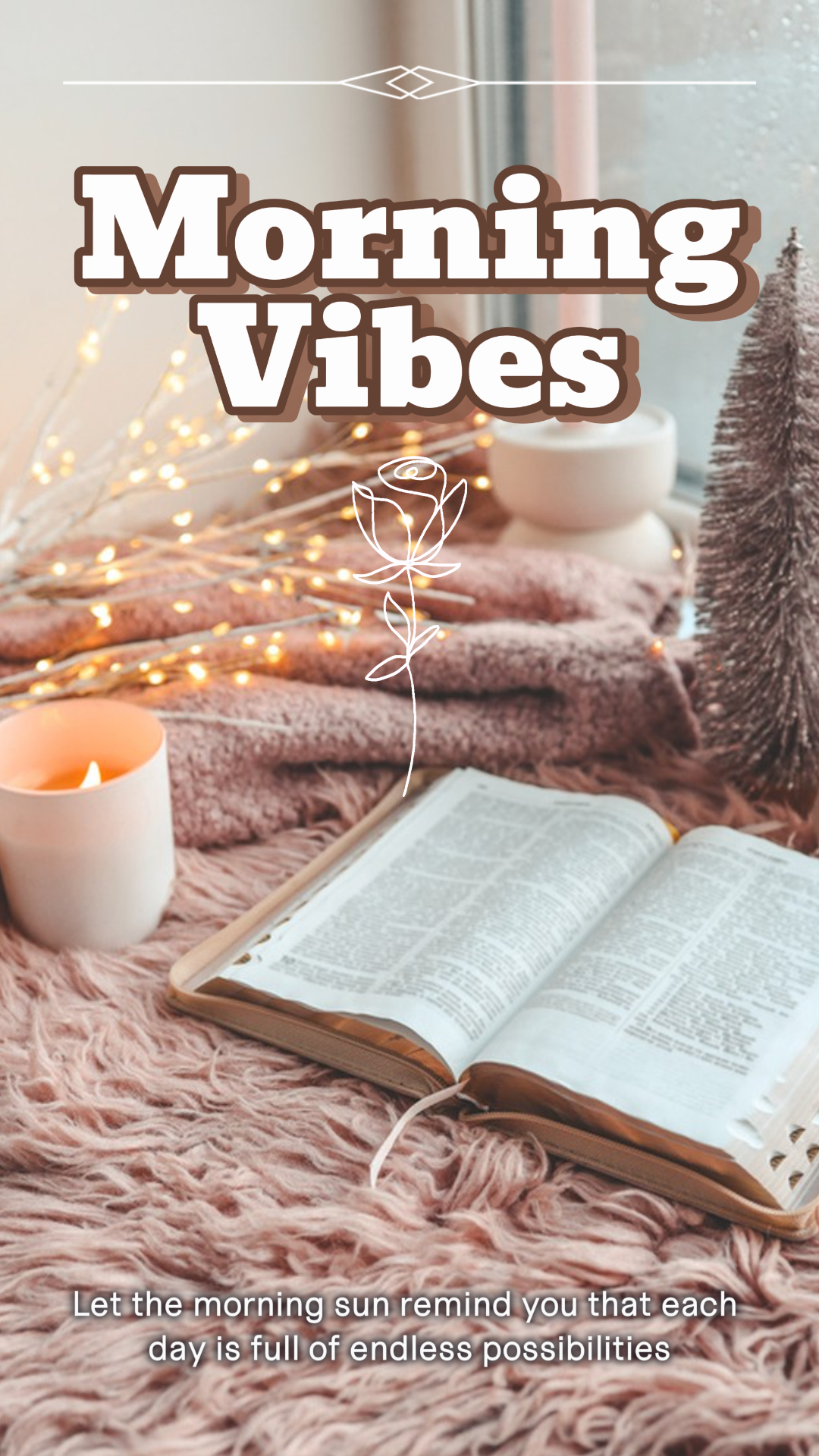 Póster creativo en miniatura de Tiktok, historia de Instagram, vibraciones matutinas