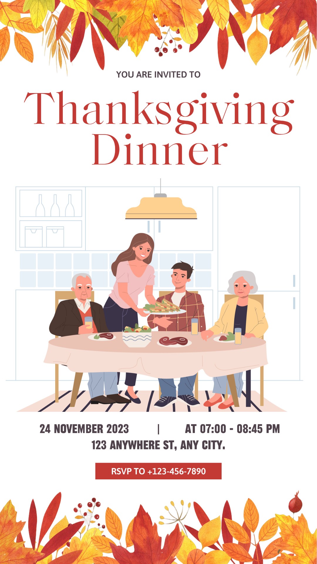 Thanksgiving Dinner Invitation Instagram Story