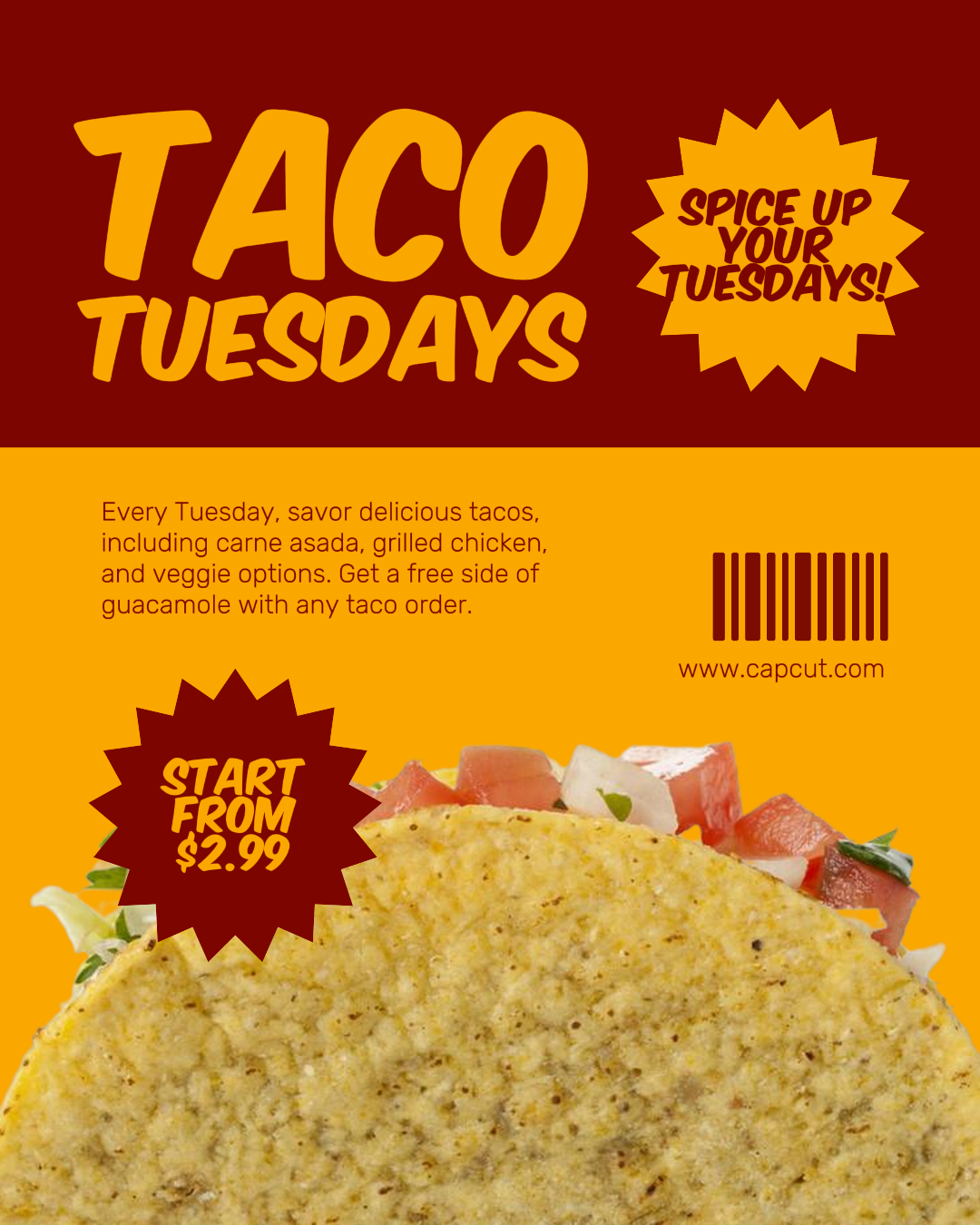 Taco Tuesday Promotion Instagram Portrait Yellow