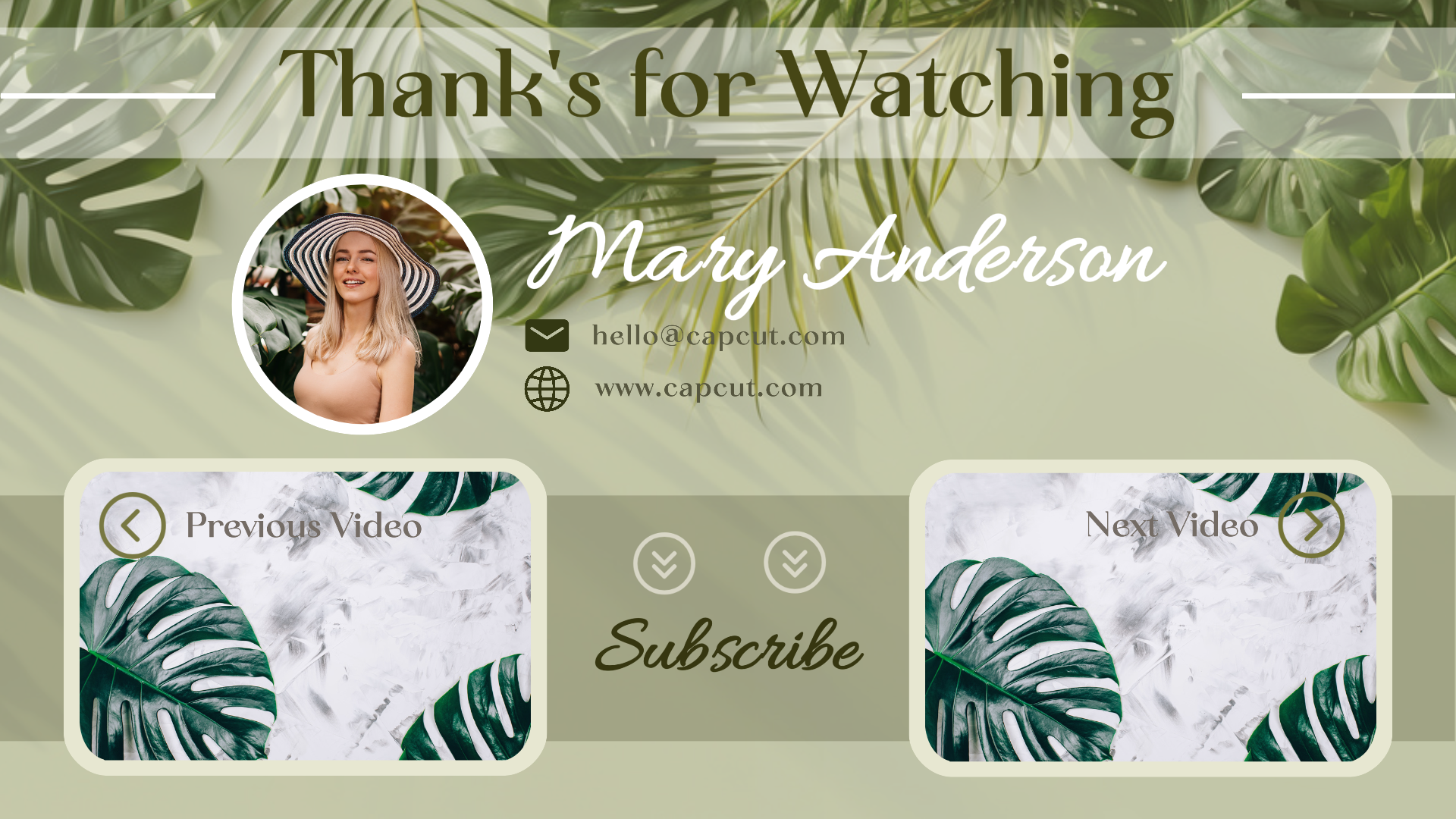 Profil de plante verte non marketing YouTube Endscreen