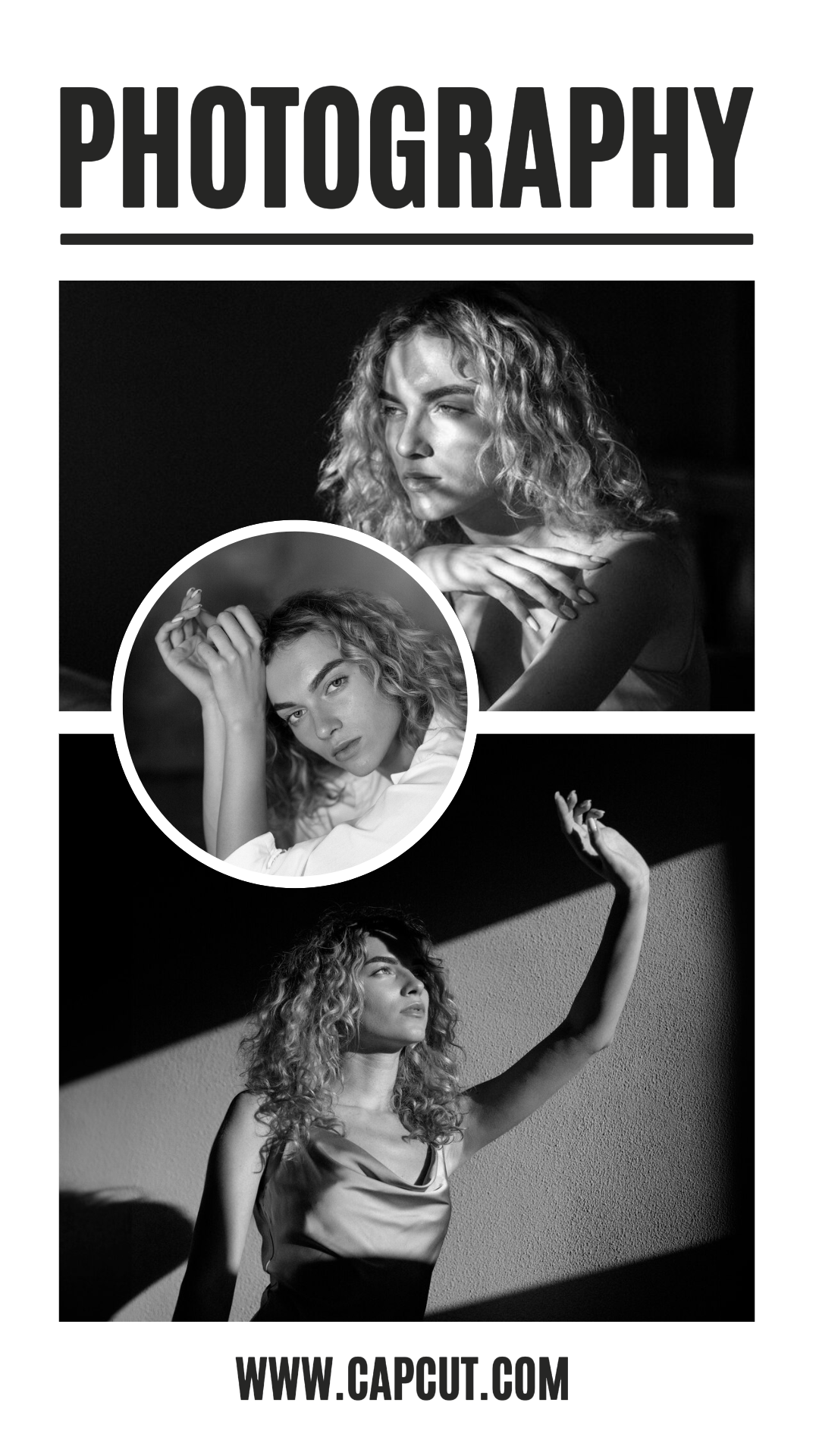 Minimalistische Collage Kreatives Poster Instagram Story Schwarz und Weiß