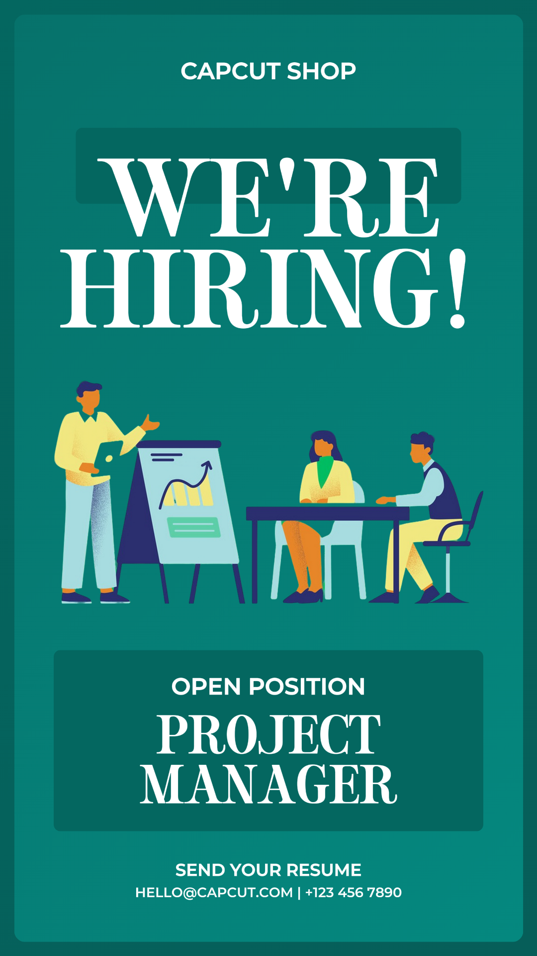 Business And Office Creative Poster Hiring Employee Instagram Story Green
