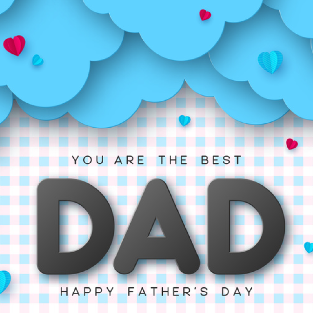 Pôster criativo do dia dos pais Instagram post azul suave dominante com digitação preta