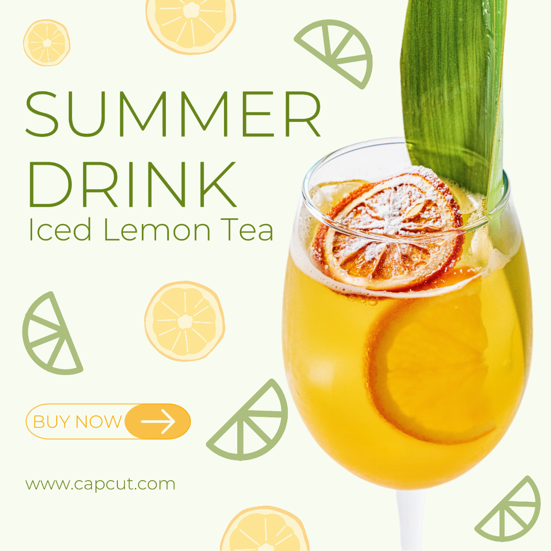 Food Summer Drink Instagram Post Yellow Green