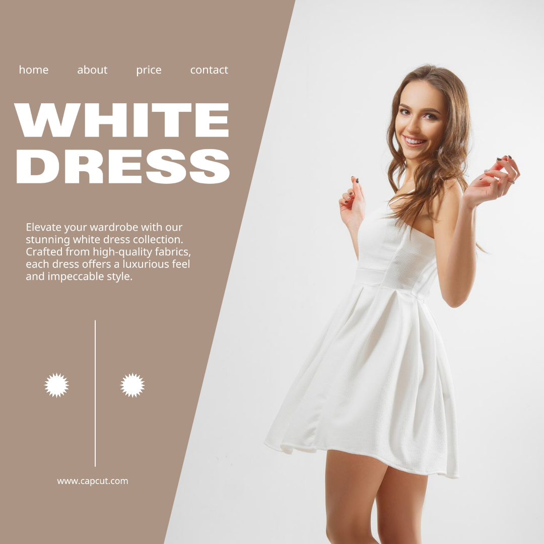 Vêtements et chaussures robe blanche affichage du produit post instagram