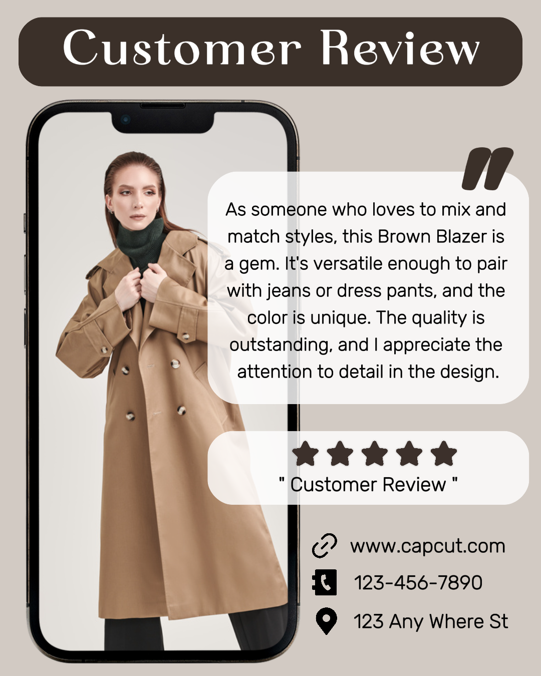 Fashion blazer customer review product
