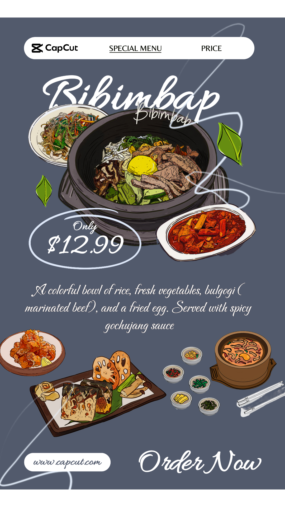 Korean Food Special Menu Instagram Story