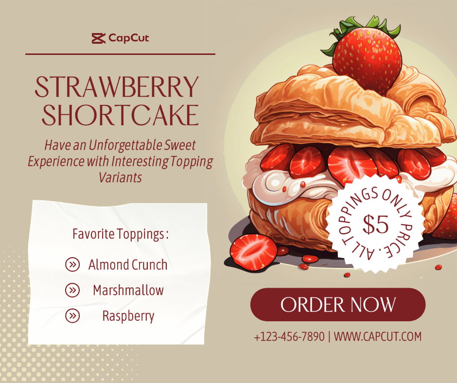 Post Facebook Shortcake aux fraises