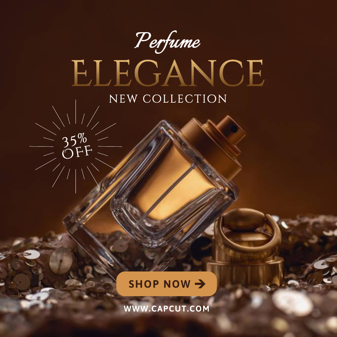 Beauty Care Golden Perfume Elegance Instagram Post