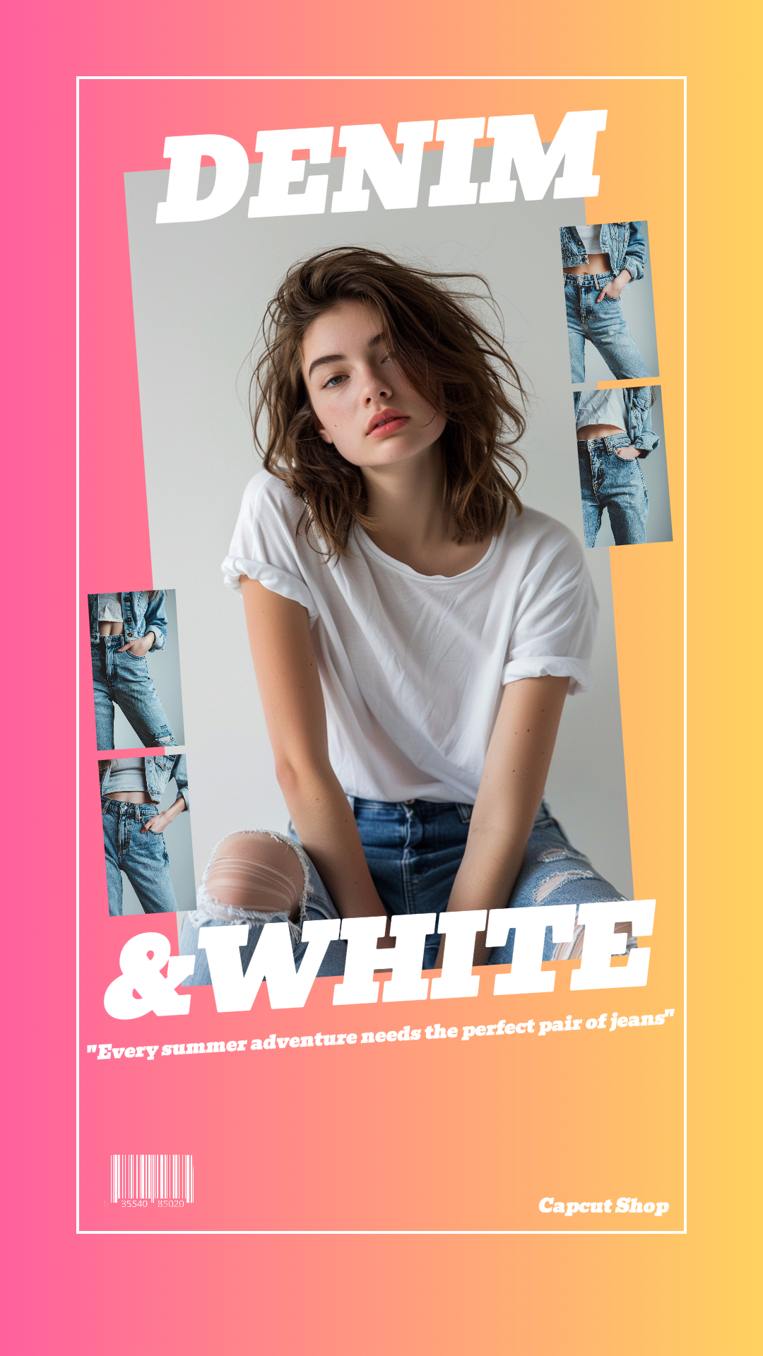 Minimalistisches Collage-Marketing-Poster Instagram Kleidung und Schuhe