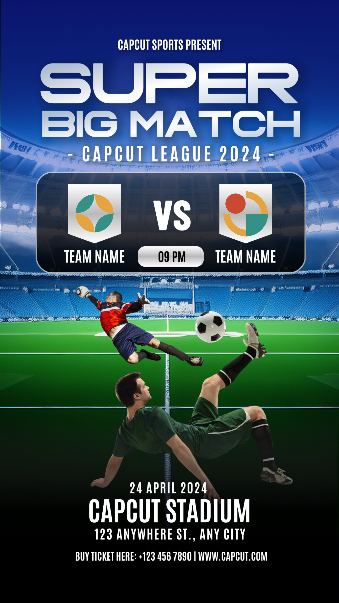 Football Match - Creative Poster Instagram story Blue