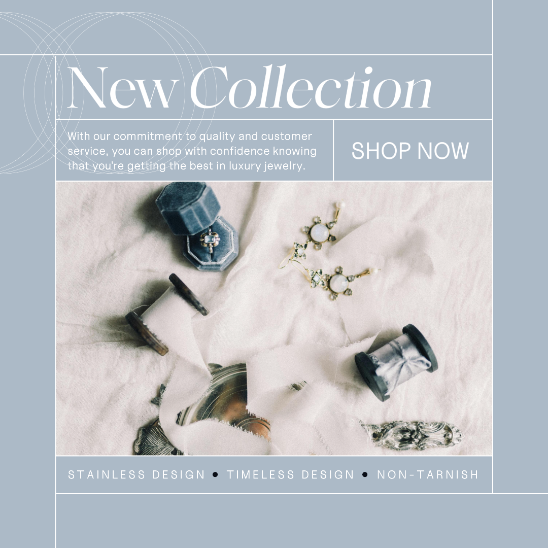 Schmuck und Accessoires Instagram Post Hellblau